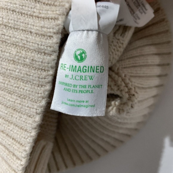 J. Crew Factory Sweater Womens Size L Large Beige Classic Turtleneck Knit AF728 - Picture 13 of 14
